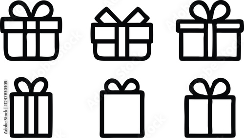 Gift box icon, present box icon, box icon
