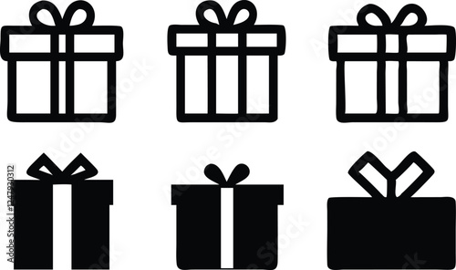 Gift box icon, present box icon, box icon