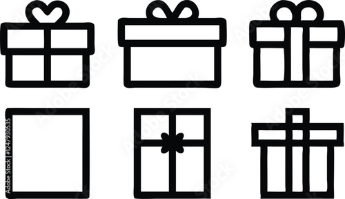 Gift box icon, present box icon, box icon