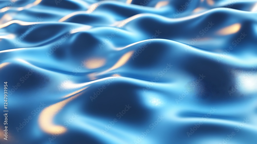 Obraz premium Abstract Blue Wavy Fabric Surface Texture