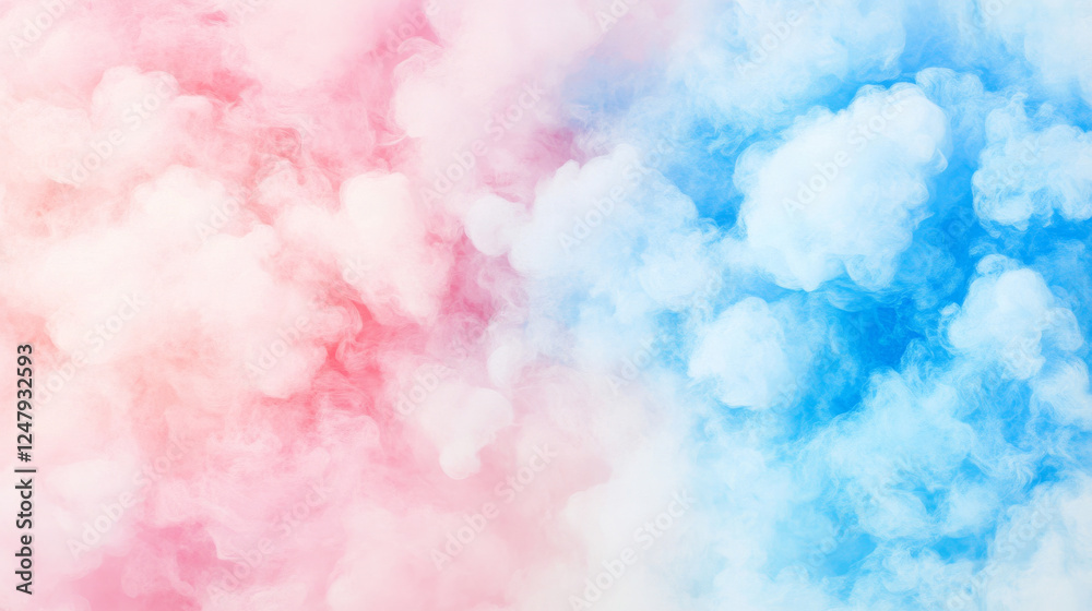 Fototapeta premium Soft pink and blue clouds create dreamy abstract background