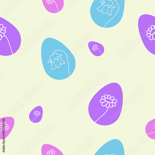 Seamless pattern with Easter eggs in delicate colors. Vector illustration for your design