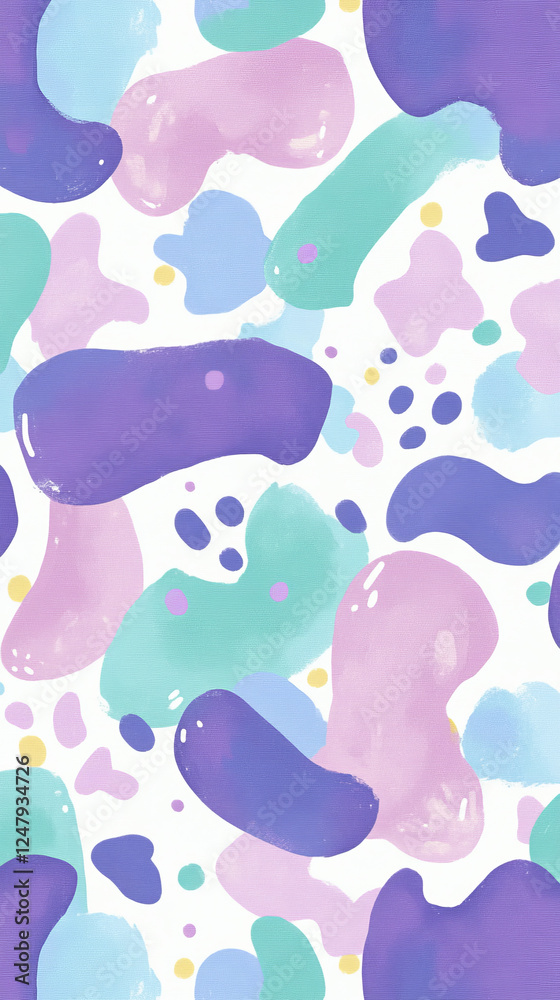 Fototapeta premium Colorful abstract pattern with organic shapes and pastel tones