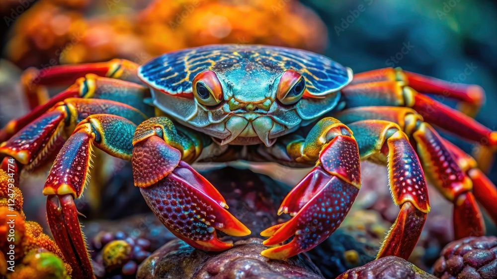 Vibrant Kenyan Crab Macro Photography: Indian Ocean Aerial View Vibrant Kenyan Crab Macro Photography: Indian Ocean Aerial View
