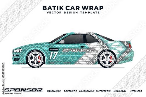 batik patter car wrap design 19