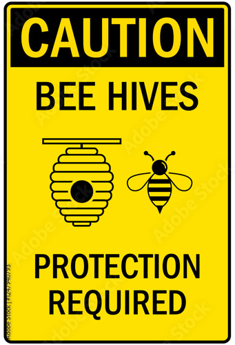 Honey bee farm safety sign