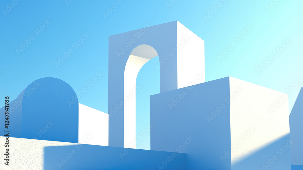 Striking Minimalist Desktop Wallpaper, Abstract Architecture, Clean Lines, Geometric Shapes, Monochrome, for Modern Sophistication.