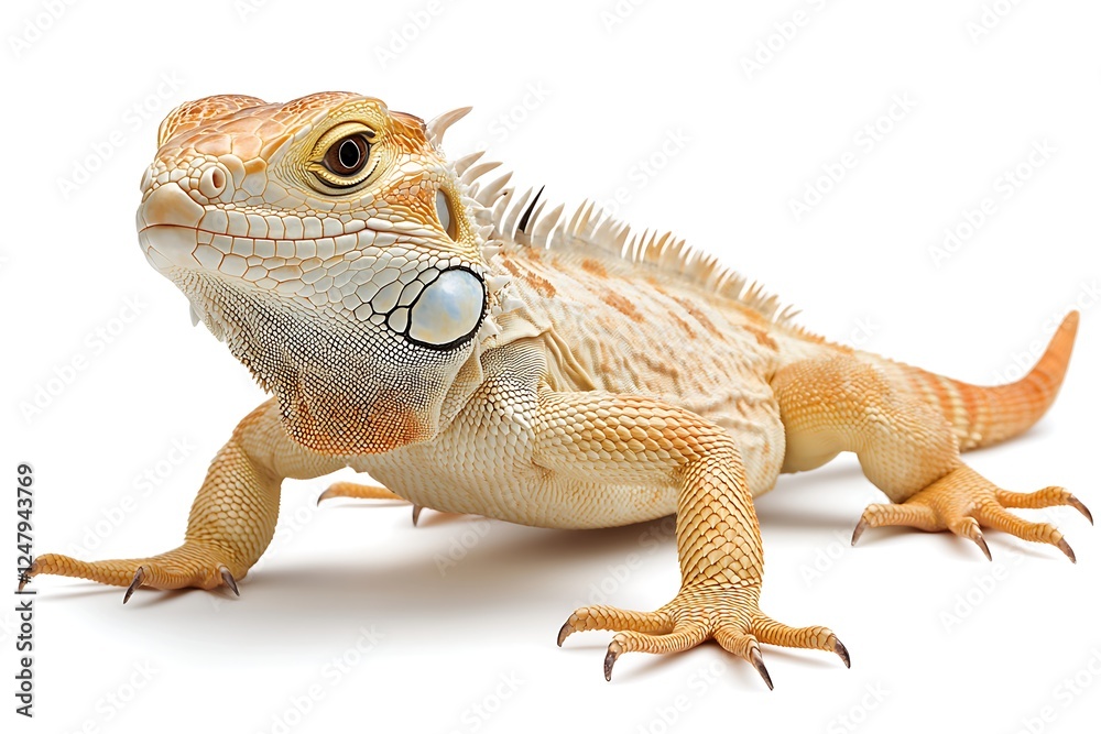 Fototapeta premium Orange Iguana Profile Studio Shot