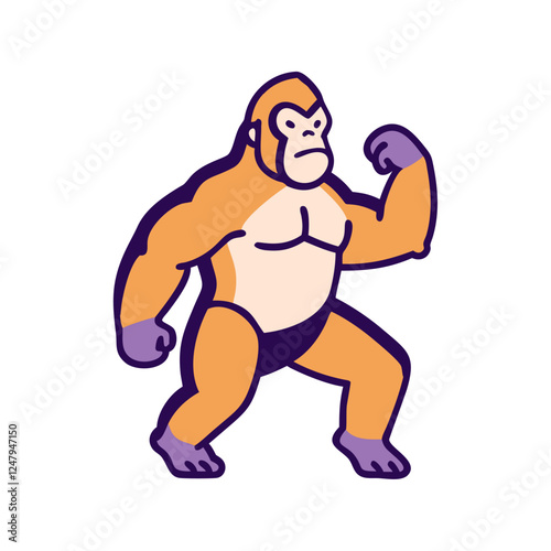 Strong gorilla cartoon illustration