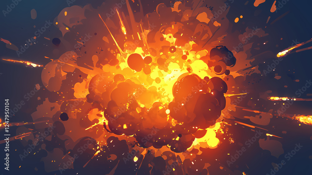 Fototapeta premium Explosion anime style