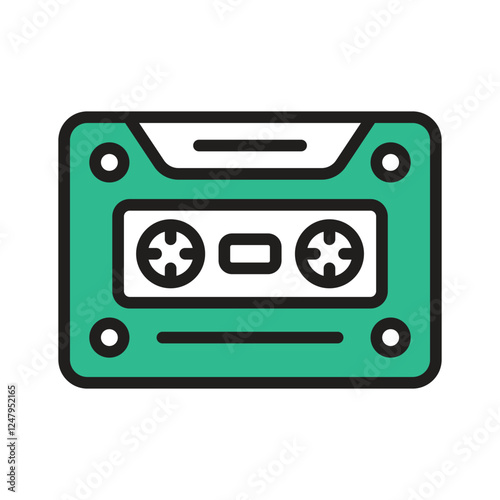 An icon of cassette in modern style, multimedia device vector