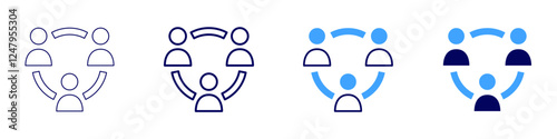 Collaborative approach icon in 4 different styles. Thin Line, Line, Bold Line, Duotone. Duotone style. Editable stroke