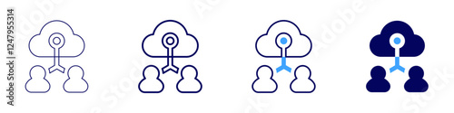 Collaborative environment icon in 4 different styles. Thin Line, Line, Bold Line, Duotone. Duotone style. Editable stroke