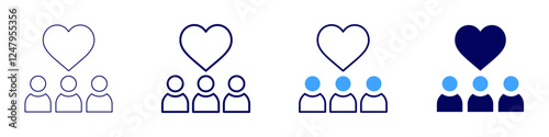 Collaborative initiative icon in 4 different styles. Thin Line, Line, Bold Line, Duotone. Duotone style. Editable stroke