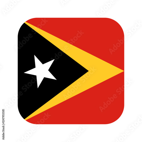 East Timor flag rounded square icon