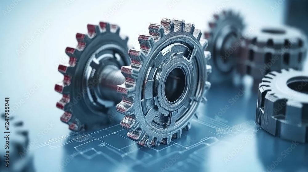 Precisely Engineered Metal Gear System Close Up High Resolution Industrial Machinery Technology Precisely Engineered Metal Gear System Close Up High Resolution Industrial Machinery Technology