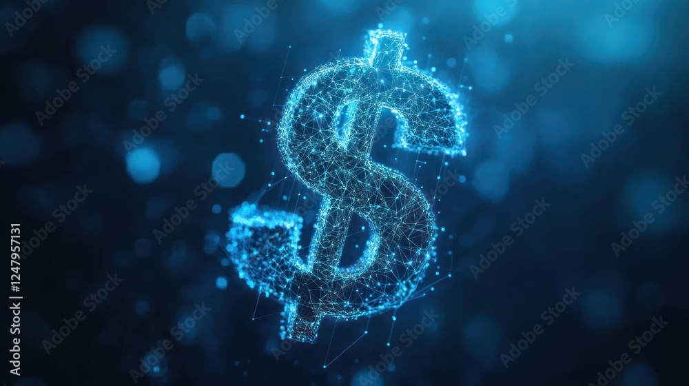 Abstract glowing dollar sign. Abstract glowing dollar sign.