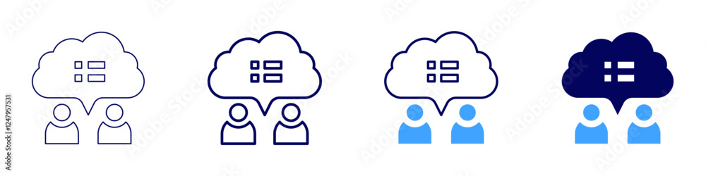 Shared initiative icon in 4 different styles. Thin Line, Line, Bold Line, Duotone. Duotone style. Editable stroke Shared initiative icon in 4 different styles. Thin Line, Line, Bold Line, Duotone. Duotone style. Editable stroke