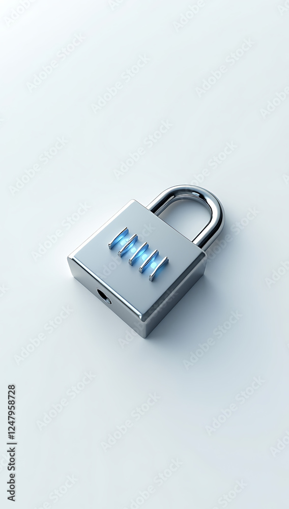 A simple 3D render of a combination lock in the shape of a password field with asterisks (***) instead of numbers, symbolizing digital security, placed on a plain white background. A simple 3D render of a combination lock in the shape of a password field with asterisks (***) instead of numbers, symbolizing digital security, placed on a plain white background.