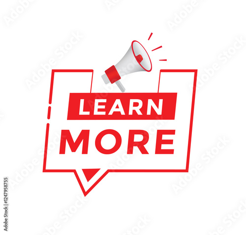 Learn more banner for announcement, badge icon. vector element modern.