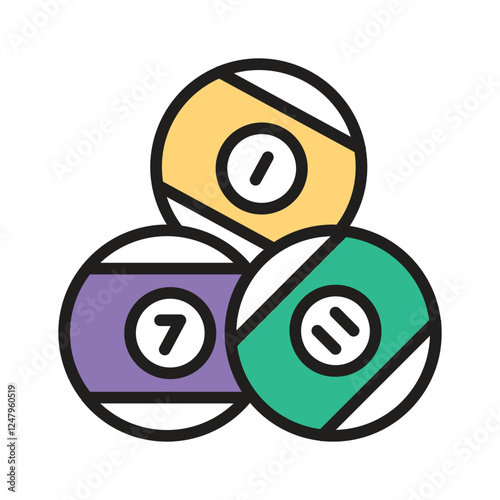 A set of billiard balls symbolizing pool games and recreation