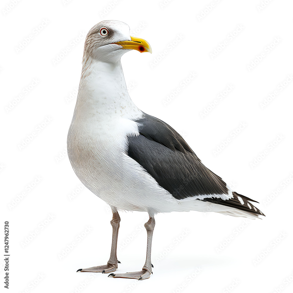 Fototapeta premium Majestic Seagull: A Stunning Portrait of a Seabird in Flight