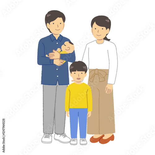 家族2世帯イラスト素材