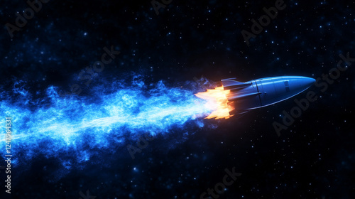 Wallpaper Mural Jetpack light, blue fire flames of space rocket, shuttle launch. Comet or meteor trails isolated on transparent background. Spaceship or plane take off tracks, Realistic 3d vector illustration, set Torontodigital.ca