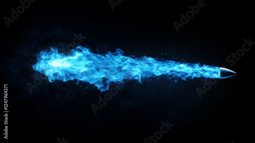 Fototapeta Naklejka Na Ścianę i Meble -  Jetpack light, blue fire flames of space rocket, shuttle launch. Comet or meteor trails isolated on transparent background. Spaceship or plane take off tracks, Realistic 3d vector illustration, set