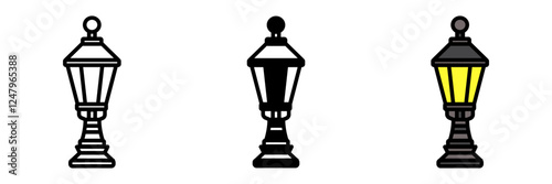 Garden Lamp is an outdoor lighting fixture, providing illumination to gardens, pathways, or patios during nighttime for safety and ambiance.