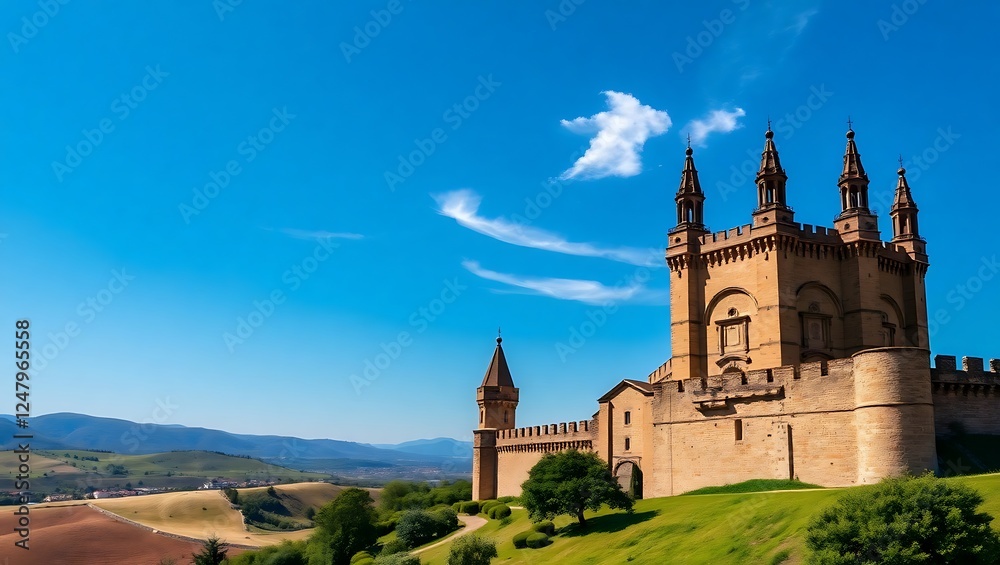Majestic Castillo-Fortaleza of San Vicente de la Sonsierra, La Rioja, Spain Majestic Castillo-Fortaleza of San Vicente de la Sonsierra, La Rioja, Spain