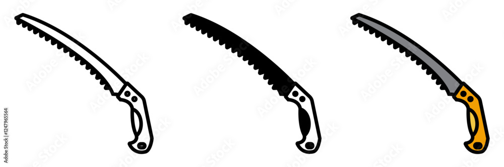 Pruning Saw is a handheld saw with a sharp blade, used for cutting thick branches, pruning trees, and shaping plants. Pruning Saw is a handheld saw with a sharp blade, used for cutting thick branches, pruning trees, and shaping plants.