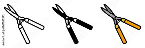 Hedge Shears are large scissors with long blades, used for trimming hedges, shaping shrubs, and maintaining a neat garden landscape.