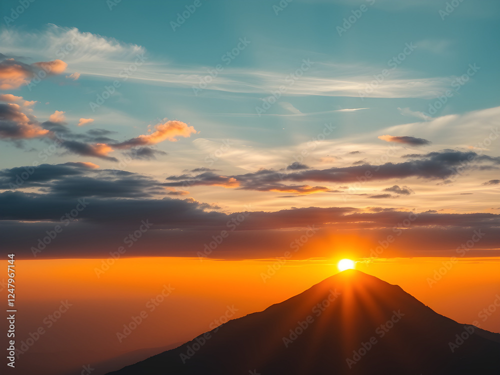 Majestic Mountain Sunrise: A Golden Spectacle Majestic Mountain Sunrise: A Golden Spectacle