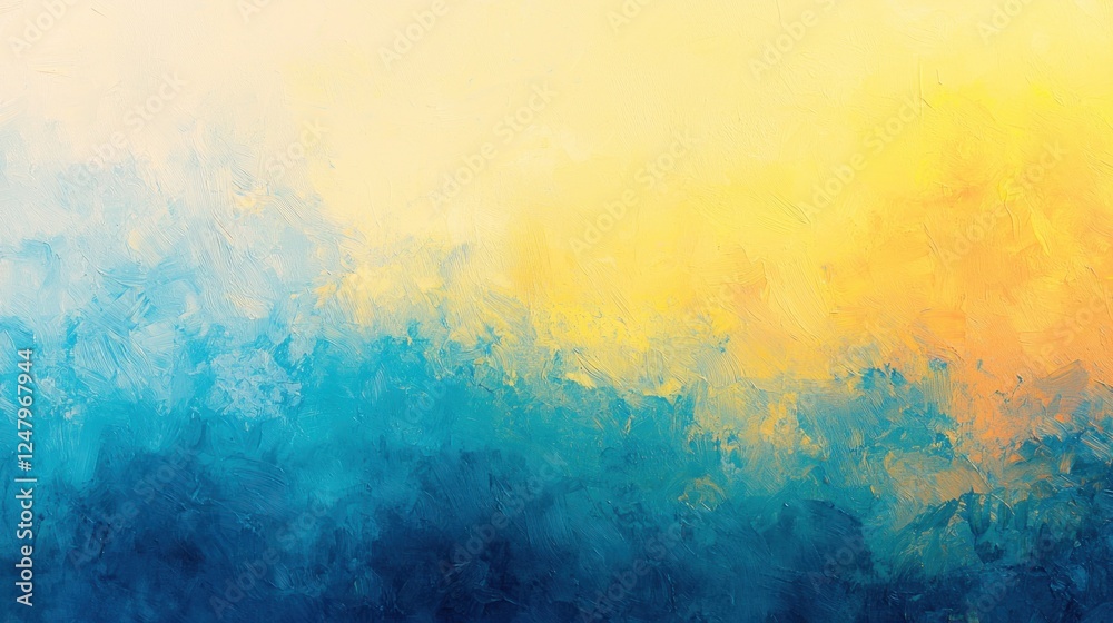 Obraz premium Abstract Blue and Yellow Impressionist Painting