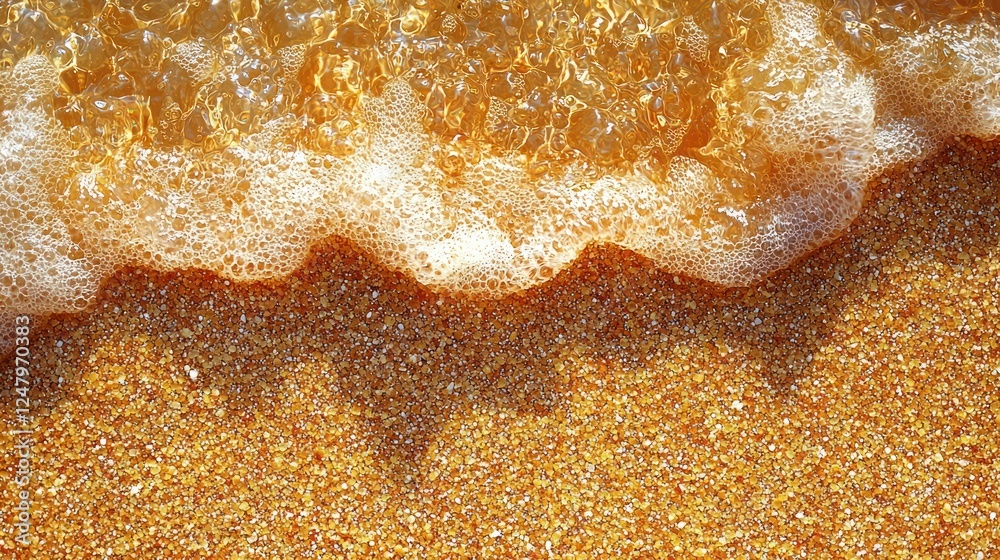Golden sand beach wave summer ocean background Golden sand beach wave summer ocean background