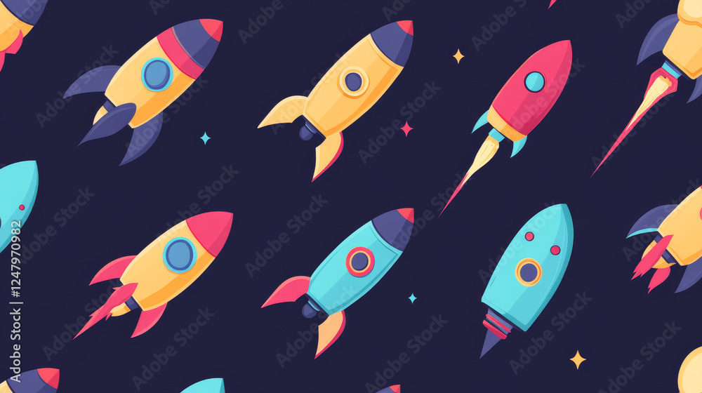 Naklejka premium Alien spaceship, fantasy planets game icons vector set. Funny rockets, ufo shuttles cartoon collection illustrations isolated on white background. Cute cosmic objects, computer game graphic elements