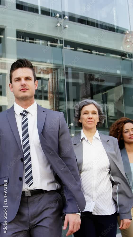 Business people walking in office building Business people walking in office building