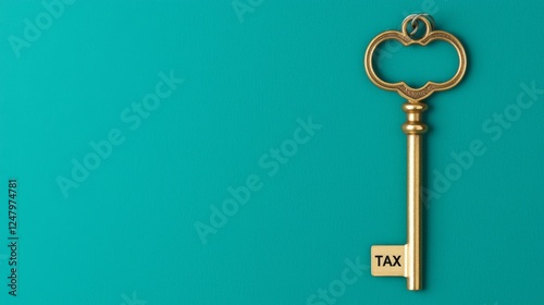 A golden key labeled 