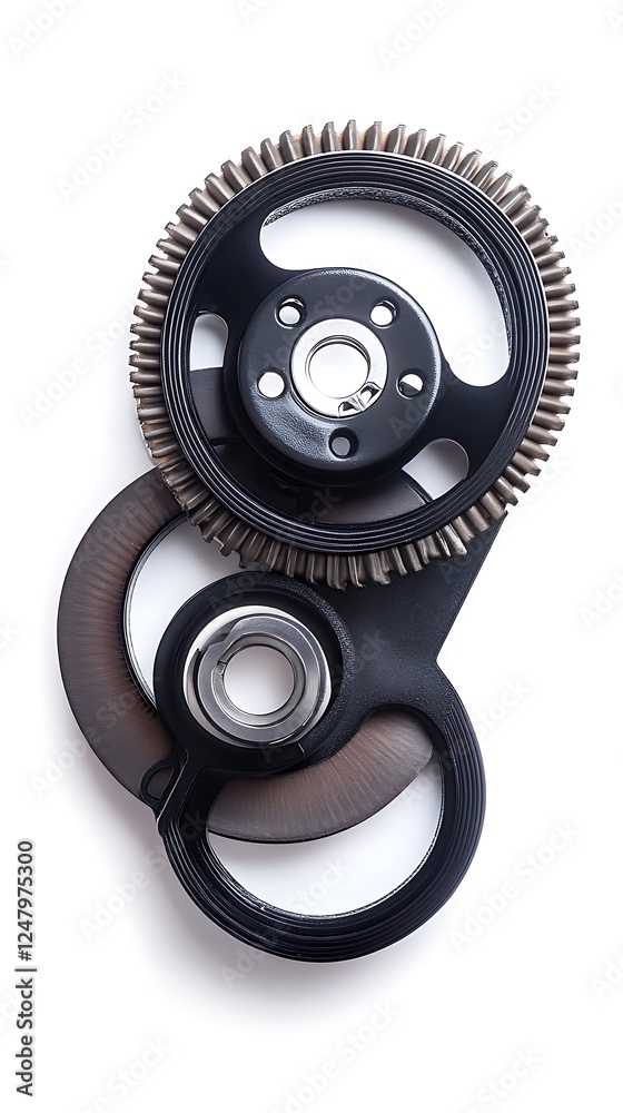 Automotive Timing Gears Isolated White Background Automotive Timing Gears Isolated White Background