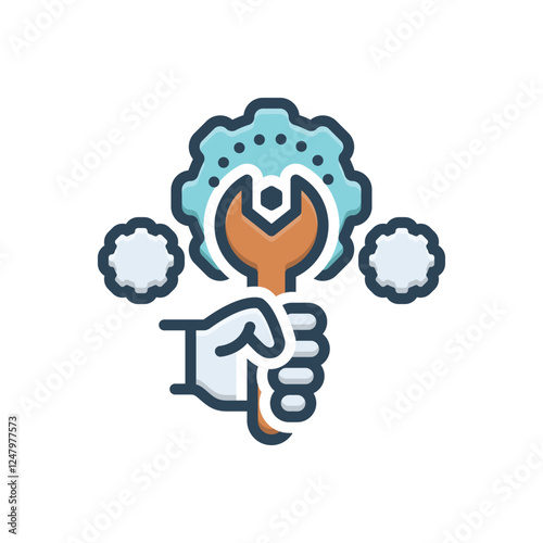 Color illustration icon for fixing