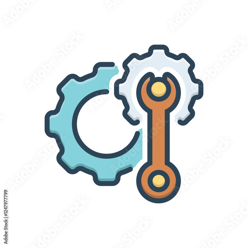 Color illustration icon for maintenance