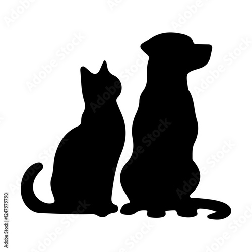 Dog and Cat Silhouette clipart vector