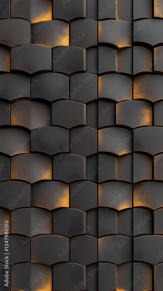 Fototapeta premium Dynamic tile pattern design modern interior digital art contemporary space close-up view visual texture exploration