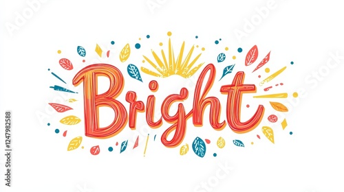 Vibrant Illustration of the Word Bright with Colorful Elements