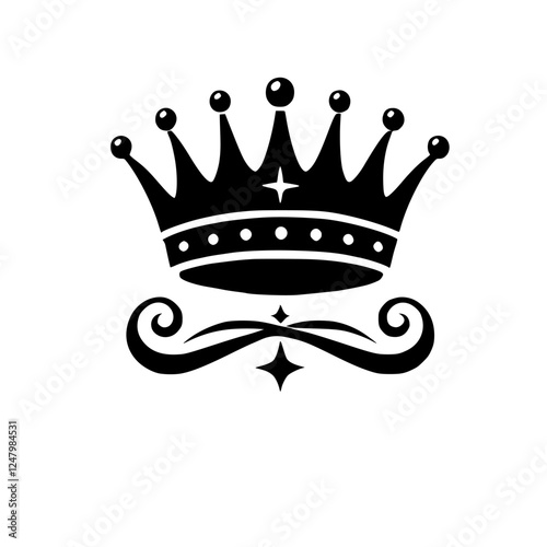 Black Crown Illustration with a Mustache.