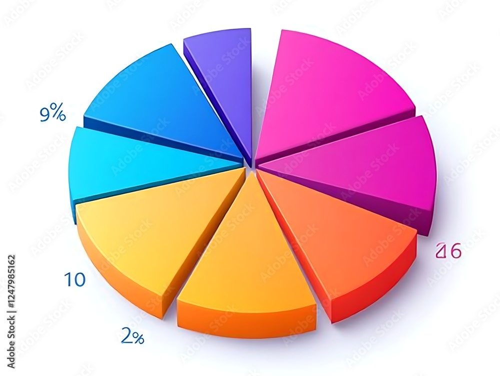 Obraz premium Colorful pie chart data analysis (2)