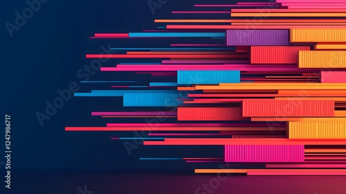 Dynamic Visualization of Transport Modes: A Vibrant Exploration of Movement and Connectivity. Multimodal Transport Concept