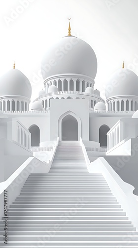 White Mosque Steps, Architectural, Dubai photo