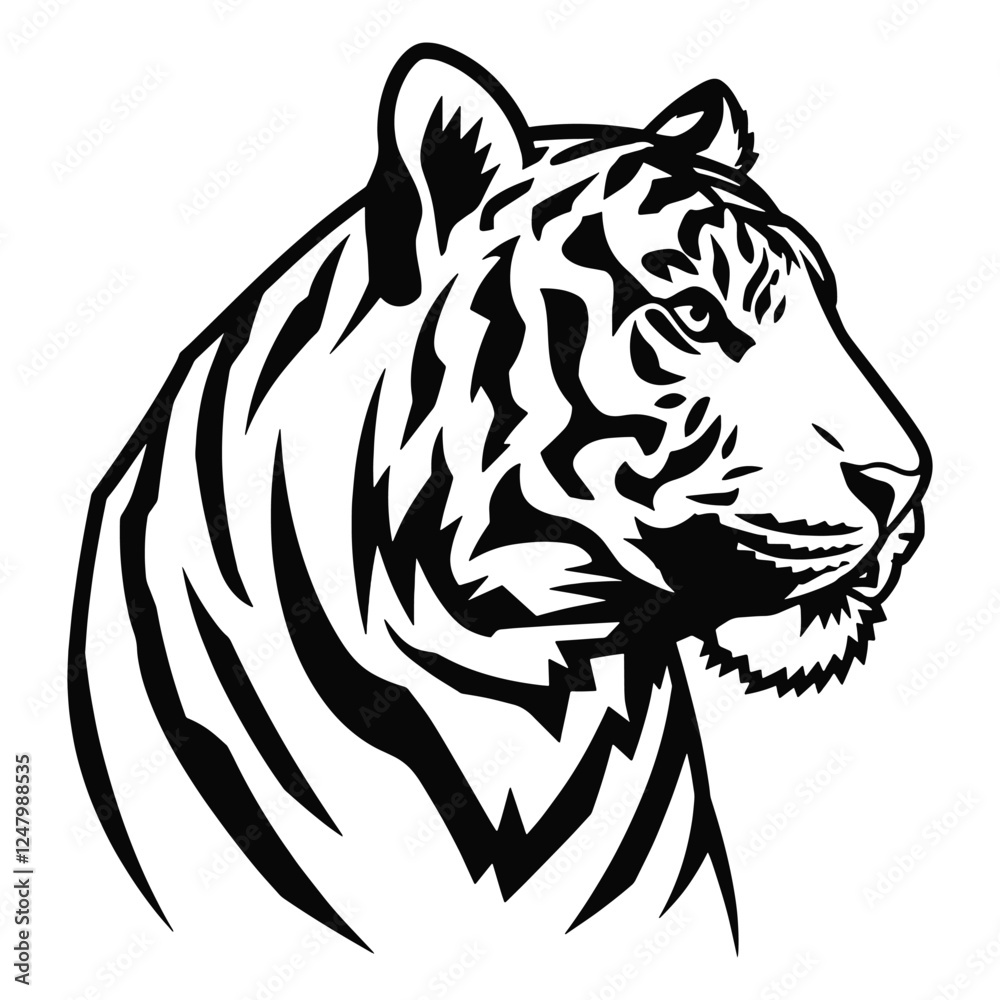 Roaring tiger logo design in a bold and dynamic vector style. Powerful and fierce expression with sharp details, perfect for sports teams, brands, and mascots. Roaring tiger logo design in a bold and dynamic vector style. Powerful and fierce expression with sharp details, perfect for sports teams, brands, and mascots.